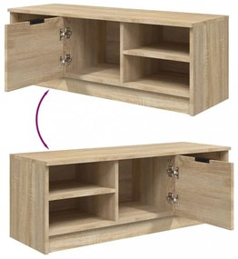 sonoma-tölgyszínű szerelt fa TV-szekrény 102 x 35,5 x 36,5 cm
