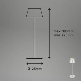 Brilo - RGB LED újratölthető érintésvezérelt asztali lámpa KIKI LED/2,6W/5V IP44 2600 mAh ezüst