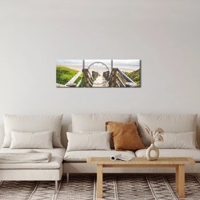 Kép - Bejárat a strandra (órával) (90x30 cm)