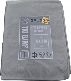 Vízálló Ponyva 5x5M Ezüst Erős Fa Takaró Erősített