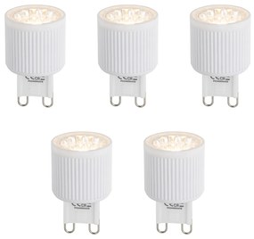 5 darabos készlet G9 24 mm-es, 3 lépésben dimmelhető LED izzókból, 3W, 300 lm, 2700K