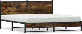 vidaXL füstös tölgy színű fém ágykeret matrac nélkül 183 x 213 cm