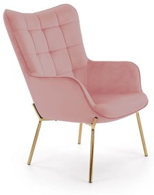 Castel II fotel, rózsaszín / arany