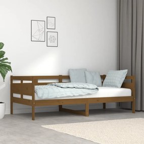 mézbarna tömör fenyőfa kanapéágy 90 x 190 cm