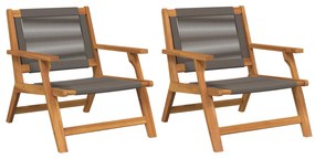 vidaXL Kerti bútor 2 pcs Szürke 67 x 76 x 73 cm Tömör Akácfa