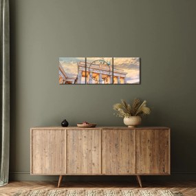Kép - Brandenburgi kapu, Berlin, Németország (órával) (90x30 cm)