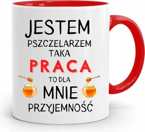Piros Méhész Bögre Ilyen Munka Öröm fényképes nyomtatással