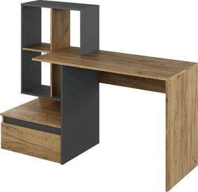 Számítógépasztal, artisan tölgy/grafit, NEREO 2 NEW
