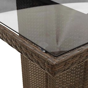 vidaXL 9 részes barna polyrattan kerti bisztrógarnitúra párnákkal