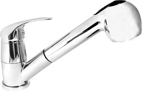 Mereo Mereo, Mosogató csaptelep, Lila, kihúzható zuhanyzóval, króm, MER-CBEE350