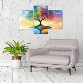 Kép – Évszakok festett fája (90x60 cm)