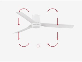 FARO 33828 - Mennyezeti ventilátor PUNT TUB M fehér átm. 130 cm + távirányítás