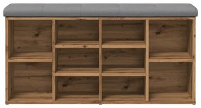 kézműves tölgy szerelt fa cipőtároló pad 102x32x50 cm