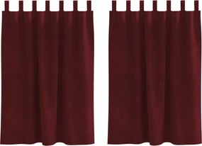 vidaXL Sötétítő függönyök 2 pcs Bordó 140 x 140 cm Bársony