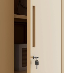 Zárható tárolószekrény DAWID, 900 x 1850 x 450 mm, Fresh Style: bézs