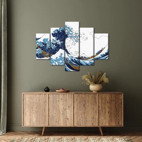 Kép - japán rajz, hullámok (150x105 cm)
