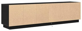 fekete tölgy TV-szekrény LED-világítással 193,5x41x50 cm