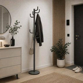 Věšák, kov, šedá, 80609-06 GREY