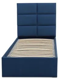 TORES kárpitozott ágy matrac nélkül, mérete 90x200 cm Tengerész kék