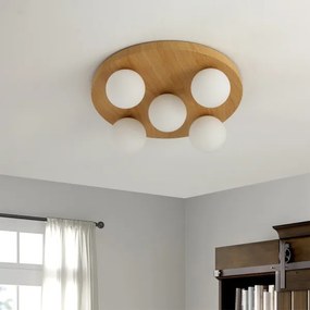 Brilagi - Mennyezeti lámpa LUND WOOD 5xG9/9W/230V átm. 40 cm kaucsukfa