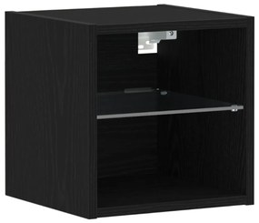 LED TV szekrény 2 db Fekete tölgy 30x28,5x30 cm Mérnöki fa