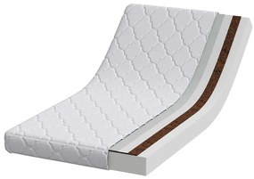 Matrac Kókuszréteggel Fehér 120 x 60 cm PU hab