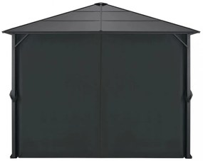 fekete alumínium pavilon függönnyel 3 x 3 m