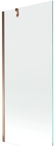 Mexen Next, kádparaván 1 szárny 80 x 150 cm, fix szárny, 6 mm átlátszó üveg, rózsa arany profil, 895-080-000-00-00-60