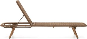 Barna tömörfa-fém kerti napozóágy Dandara – Kave Home