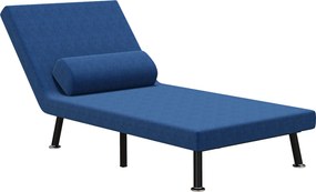 HOMCOM Ággyá alakítható Foti Karosszék, összecsukható Karosszék, Hátpárnával, vászon hatású, állítható háttámla, 150 kg-ig terhelhető, Nappaliba, Kék
