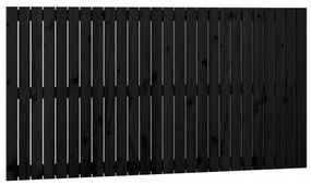 fekete tömör fenyőfa fali fejtámla 166x3x90 cm