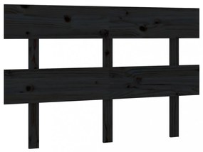 fekete tömör fenyőfa ágyfejtámla 124x3x81 cm