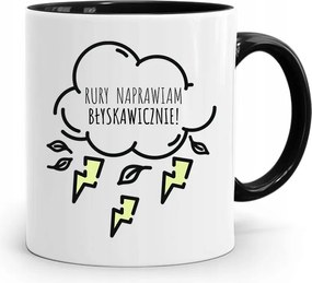 Fekete Bögre Ajándék Vízvezeték Szerelőnek Villámgyorsan, fényképes nyomattal