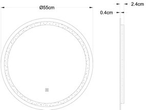 Globo 84033 - LED Dimmelhető tükör háttérvilágítással RIVAS LED/10W/230V 4000K átm. 55 cm