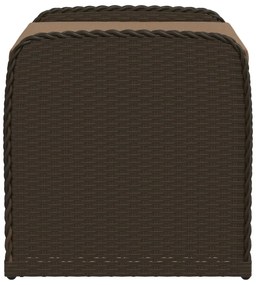 Barna polyrattan tárolópad párnával 80 x 51 x 52 cm