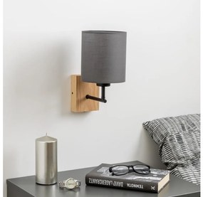 Brilagi Brilagi - Fali lĂĄmpa NUBILA WOOD 1xE27/25W/230V tölgy/antracit BG1561G