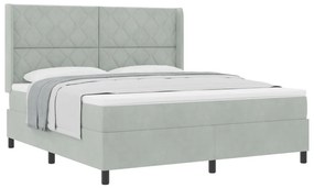 Box Spring Ágy Matracokkal Világosszürke 180x200 cm Bársony