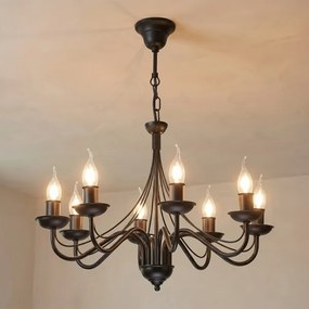 Láncos csillár ANTON 8xE14/60W/230V fekete