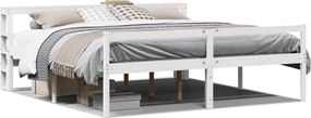 vidaXL fehér tömör fenyőfa ágy időseknek fejtámlával 200 x 200 cm