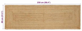 Szőnyeg Bézs 80 x 250 cm Juta