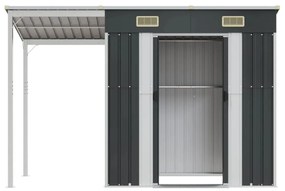 vidaXL antracitszürke fészer meghosszabbított tetővel 277x107x181 cm