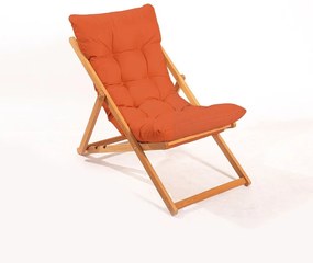 Összecsukható kerti szék, narancssárga párnával - OMBRE