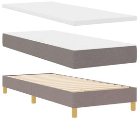 Boxspring Ágy Matracokkal - Taupe, 80x200 cm, Szövet