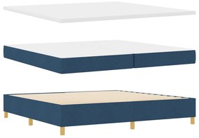 Boxspring Ágy Matraccal és Pad Blue 200x200 cm Szövet