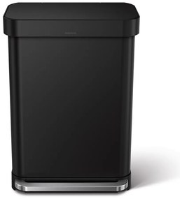 Matt fekete acél pedálos szemetes 55 l – simplehuman