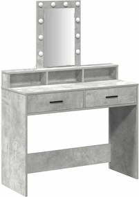 vidaXL Öltözködőasztal fiókkal Szürke 100 x 41 x 140 cm Faanyag