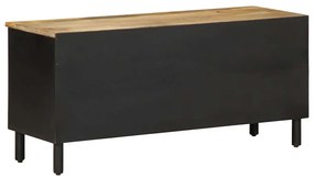 fekete tömör nyers mangófa TV-szekrény 100 x 33,5 x 46 cm