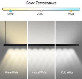 Immax NEO 07308L-LED dimmelhető, kábellel függesztett csillár MADEIRA 44W/230V Wi-Fi Tuya 202 cm fekete