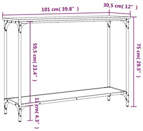 fekete szerelt fa tálalóasztal 101x30,5x75 cm