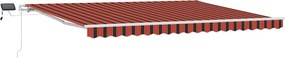vidaXL Behúzható napellenző narancssárga és barna 450 × 300 cm